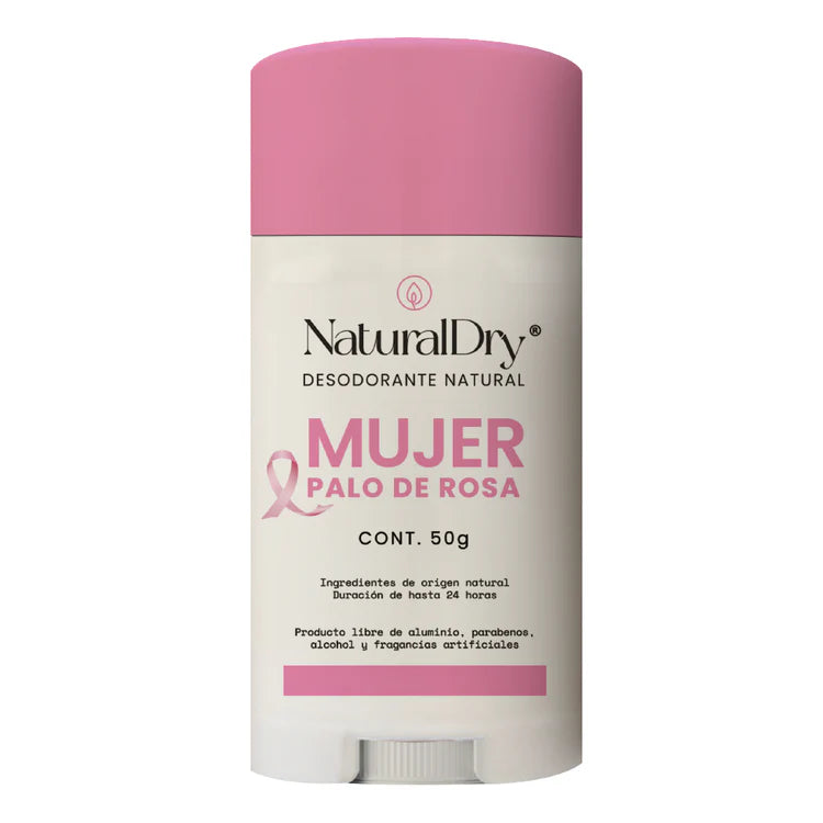 Desodorante Mujer Palo de Rosa- NaturalDry® - 100% Natural - No obstruye los poros - Hidrata tu piel - Elimina el mal olor