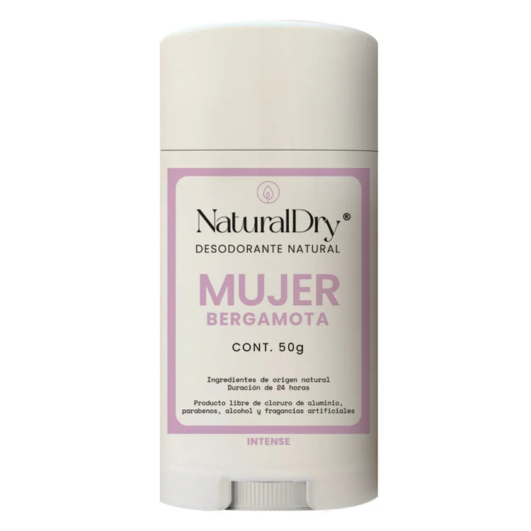 Desodorante Mujer Bergamota- NaturalDry® - 100% Natural - No obstruye los poros - Hidrata tu piel - Elimina el mal olor