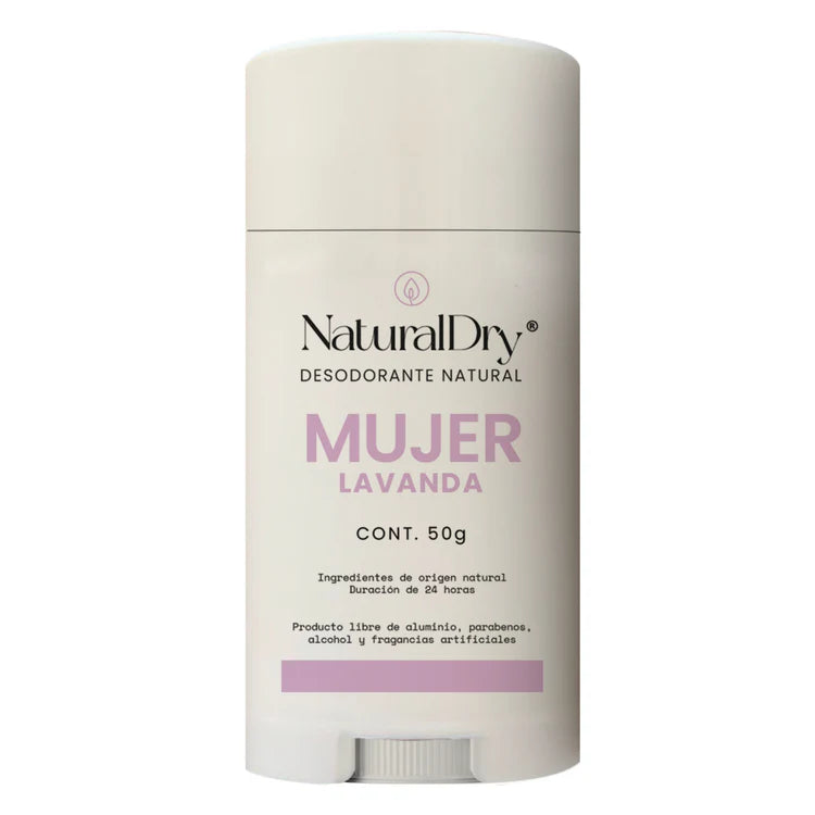 Desodorante Mujer Lavanda- NaturalDry® - 100% Natural - No obstruye los poros - Hidrata tu piel - Elimina el mal olor