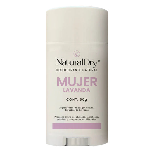 Desodorante Mujer Lavanda- NaturalDry® - 100% Natural - No obstruye los poros - Hidrata tu piel - Elimina el mal olor