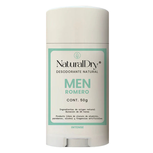 Desodorante Men Romero- NaturalDry® - 100% Natural - No obstruye los poros - Hidrata tu piel - Elimina el mal olor